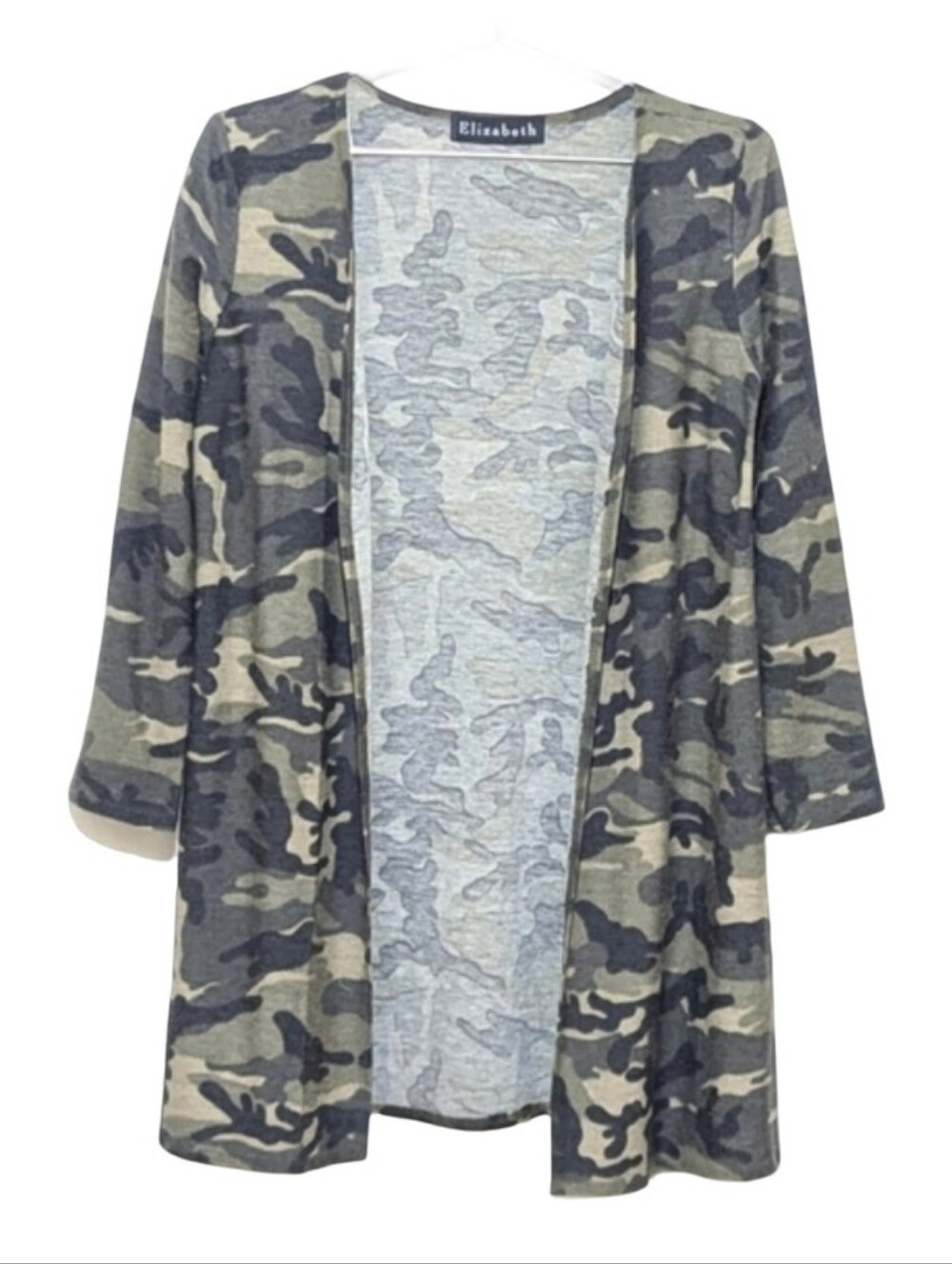 Elizabeth | Camo Cardigan | Long | Duster | Casual | Streetwear | Edgy | Y2K